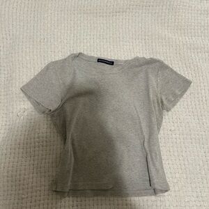 Brandy Melville Light Gray Crop Top